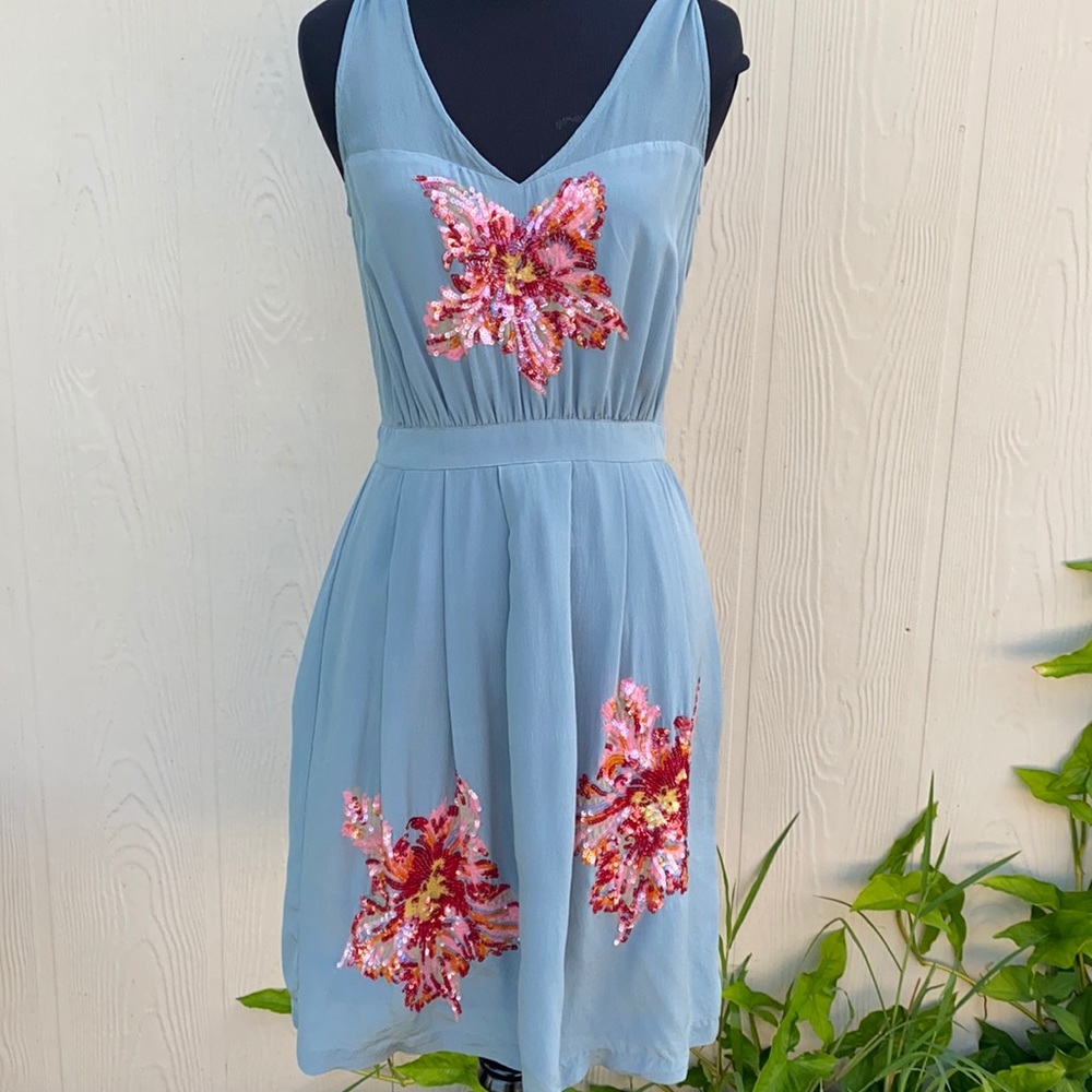 Lil Anthropologie Glittering Sleeveless 100% Silk